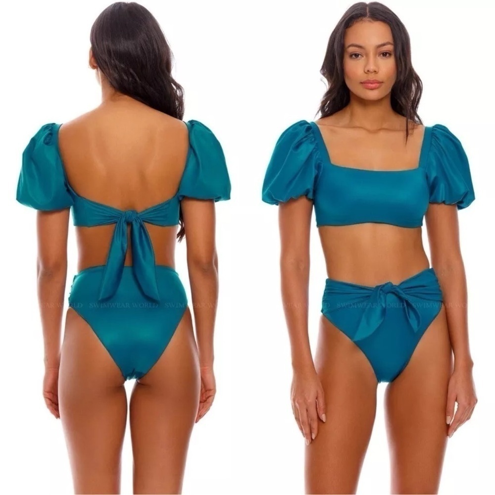 Agua Bendita Teal Bikini Set
